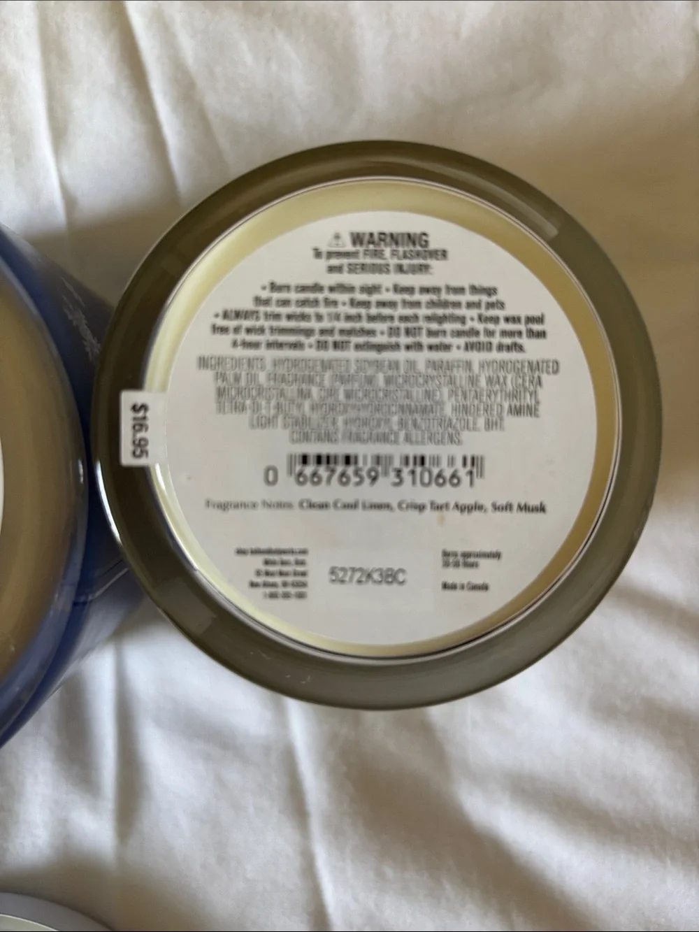 Bath & Body Works Navy and White Holiday Jar Candle Duo
